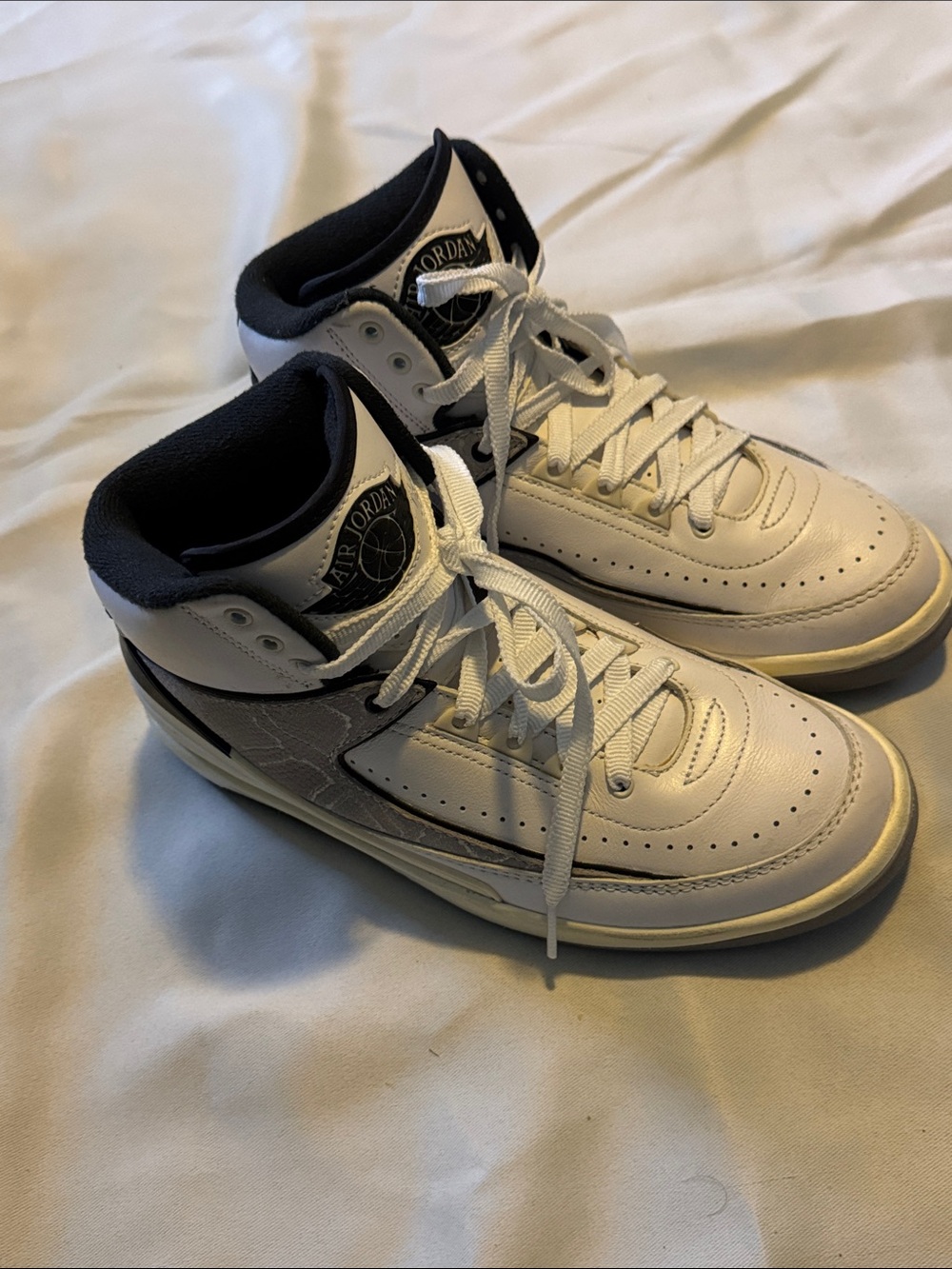 Jordan men White and Black Mid-Top Sneakers